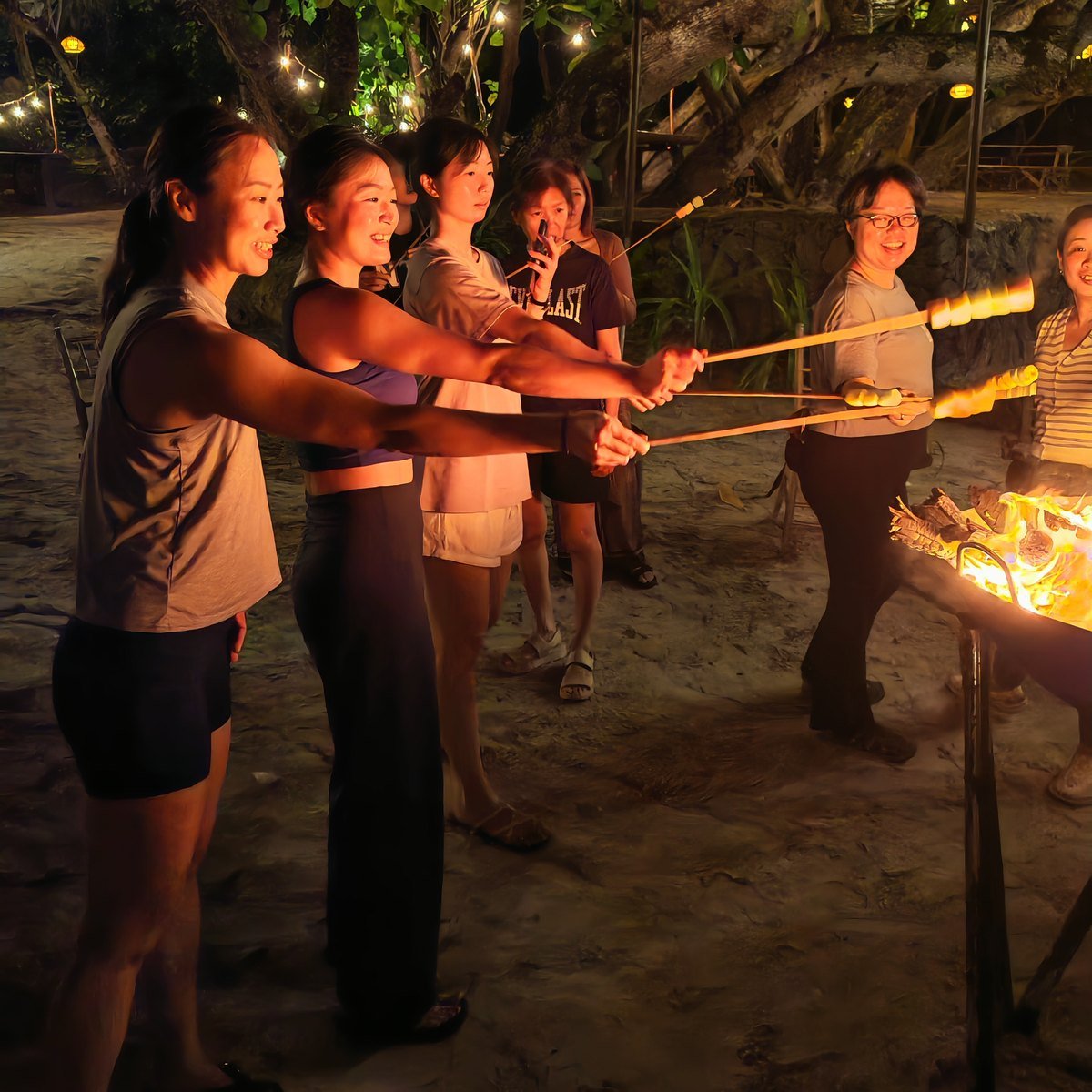 The bonfire, one evening by the sea